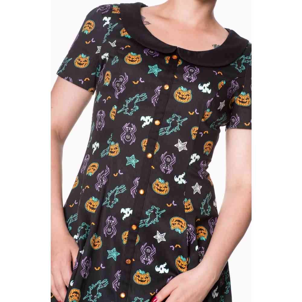 Banned - Midnight orchid Robe courte - Noir